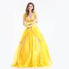 Belle Beauty And The Beast Yellow Long Dress Halloween Costume Belle Princess Dress Masquerade Carnival Adult Belle Roles Suit