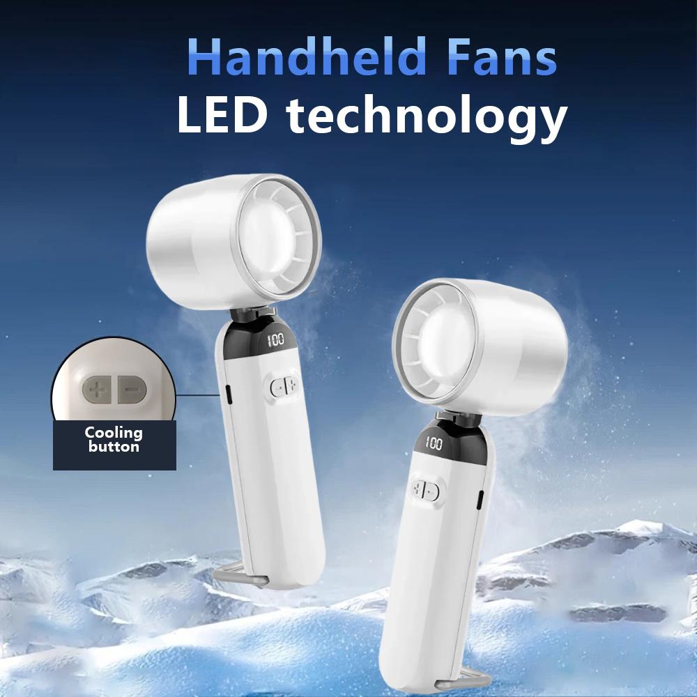 5000mAh Handheld Fan Charging Portable Foldable USB Turbo Fan High Speed for Outdoor Camping Travel Desktop Folding Summer