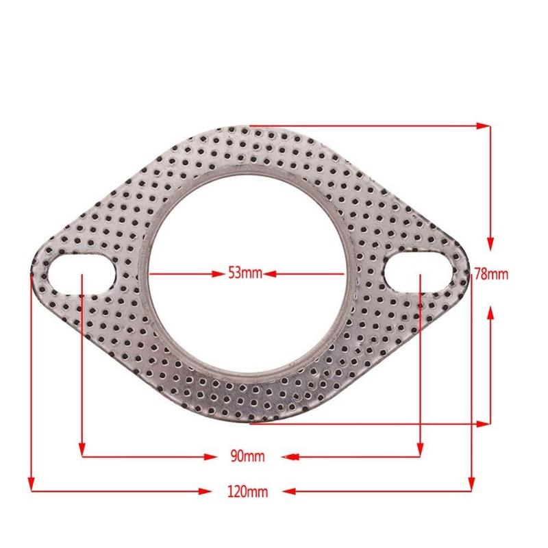 1Pcs 2-Bolt Hole 2.0'' Inch High Temperature Exhaust Gasket Turbo Flange 53mm Reinforced Car Accessories