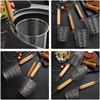 2pcs Kitchen Spider Strainer, Mesh Pasta Basket with Wooden Handle Stainless Steel Mesh Strainer Basket Mesh Spider Strainer for Pasta, Noodles,