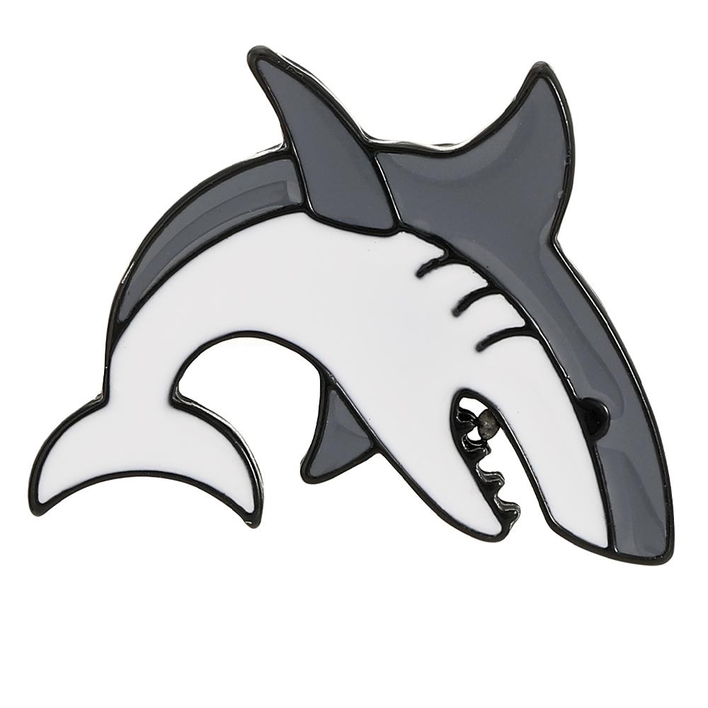 

Funny Fierce Shark Design Enamel Brooches Cute Marine Animal Metal Pins For Bag Backpack Dress Badge