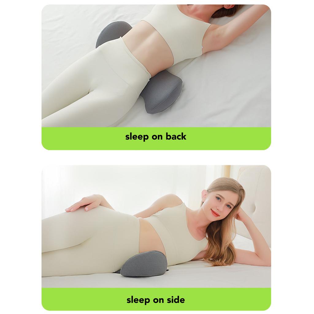 54.5x24x11cm Lendenstützkissen Memory-Schaum Lendenkissen zum Schlafen Grau