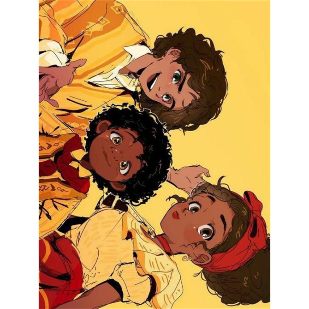 

Disney Diamond Painting Full House Three Siblings Illustration 5D DIY Full Round Diamond Mosaic Cartoon Embroidery Art Painting Home Decoration Round 20x30cm