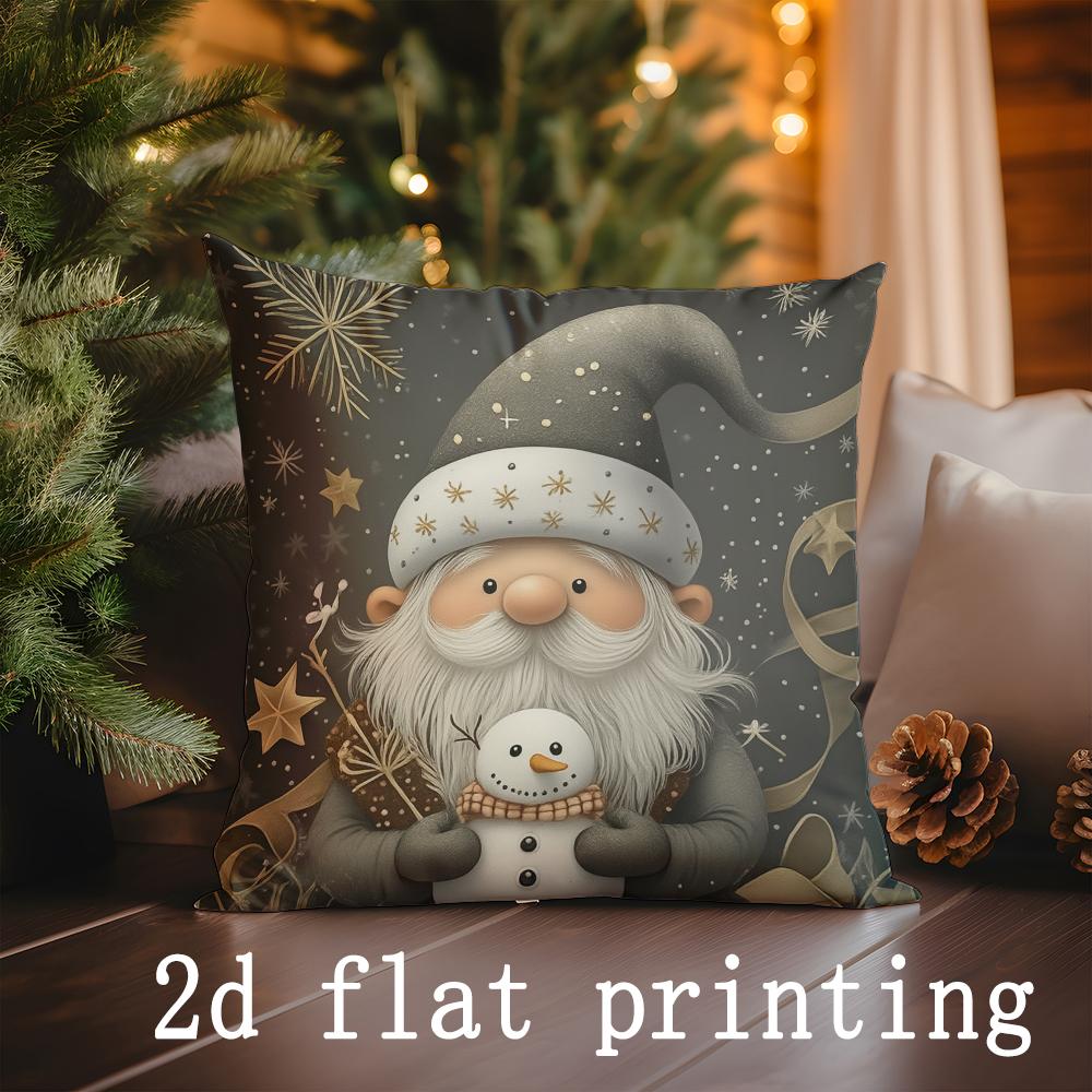 Home Decor Gnome Christmas Pillow Covers Suitable For Sofa Bedroom Car Pillow Cover Cushion Rectangular Back Cushion
