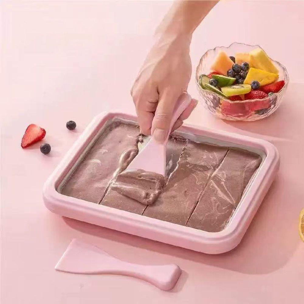 304 Stainless Steel Freezing Yogurt Maker Rectangular Cold Yogurt Plate Ice Cream Roll Maker  Kids