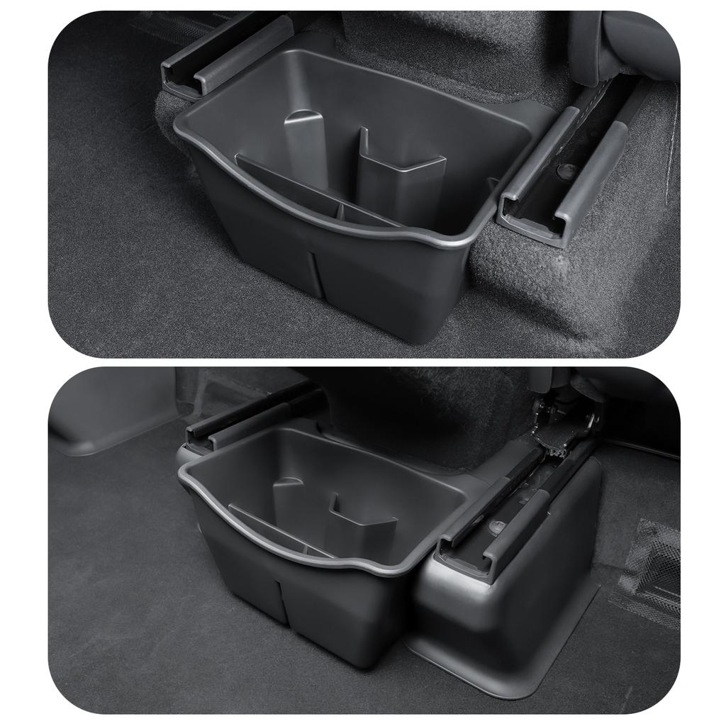 For Tesla New Model Y 2025-2020 Rear Seat Storage Box Bins Backseat Trash Can Garbage Bag Tray Car Accessories