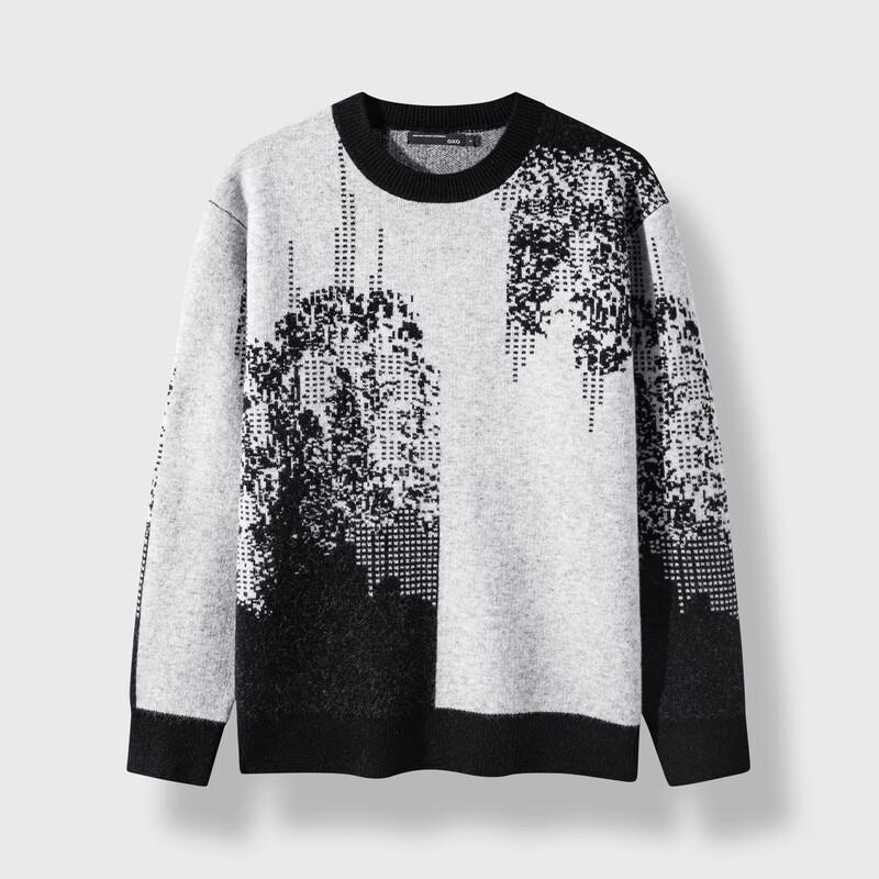 GXG Men's 2024 Winter Loose Fit Color Block Sweater