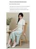 Elegant Summer Women's Qipao Dress - Short Sleeve Gradient Jade
