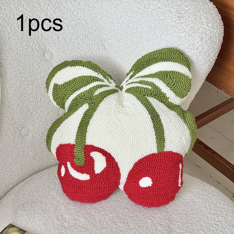 

1 шт. Красивая подушка-кольцо из вишни, бархатная, удобная и мягкая, для спальни, офиса, подушка для гостиной, дивана, многоцелевая подушка 35x35cm зелёный