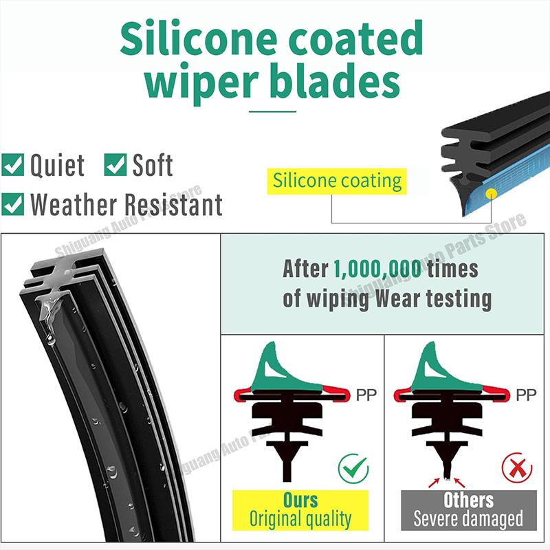 Front Rear Silicone Coating Wipers for Jeep Renegade 2015 - 2026 Car Wiper Windshield Windscreen Blades Accessories 2025 2024