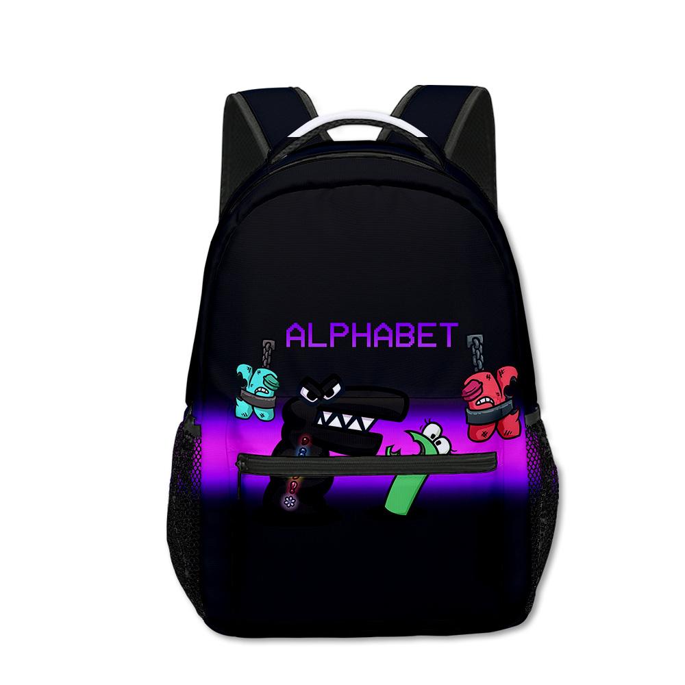 Harajuku Kpop Youthful School Bags Unisex Alphabet Lore Travel Bags 3D Print Oxford Waterproof Notebook Shoulder Backpacks
