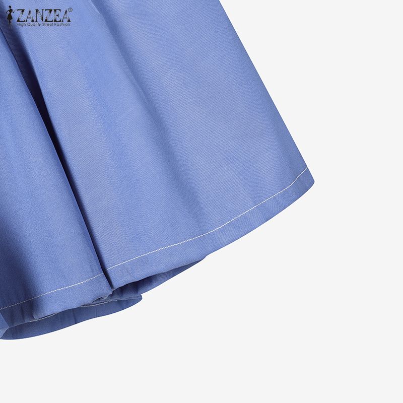 ZANZEA Kadın Kısa Kollu Bluz ve Şort Rahat İki Parça Takım Elbise Setleri