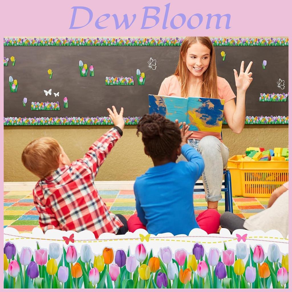 Spring Tulip Flower Party Classroom Decor Paper With Color Printing For Home And Event Use