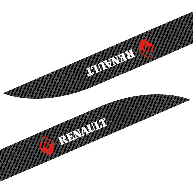 2 Pezzi Carbonio Auto Porta Laterale Minigonna Davanzale Striscia Adesivo Antigraffio Adesivo di Modifica Per Renault Dacia Captur Megane 1 2 3 4 CC Laguna 2 3 Coupé Koleos