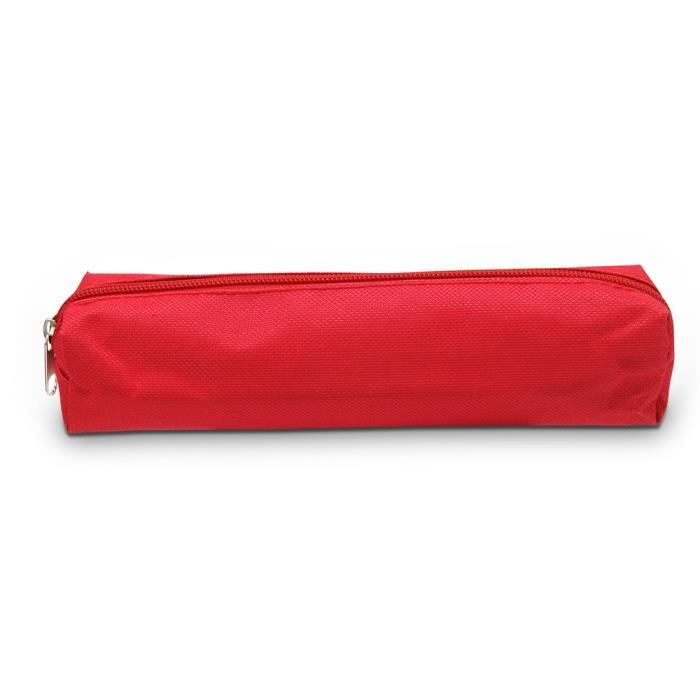 Trousse à crayons - WAYTEX - 931273RG - Polyester souple - Fermeture zippée - Rouge uni