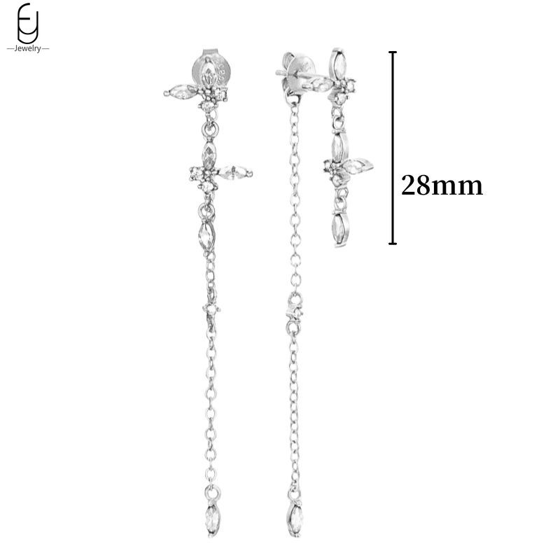 925 Silver Ear Buckles Fashion Hoop Earrings White Crystal Luxury Women's Earrings Wedding Women's Jewelry Premium Gift