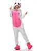 Autumn And Winter Parent-Child Clothing Men And Women Children Cartoon Animal One-Piece Pajamas Rose Red Rabbit Flannel Loungewear Performance Clothes
