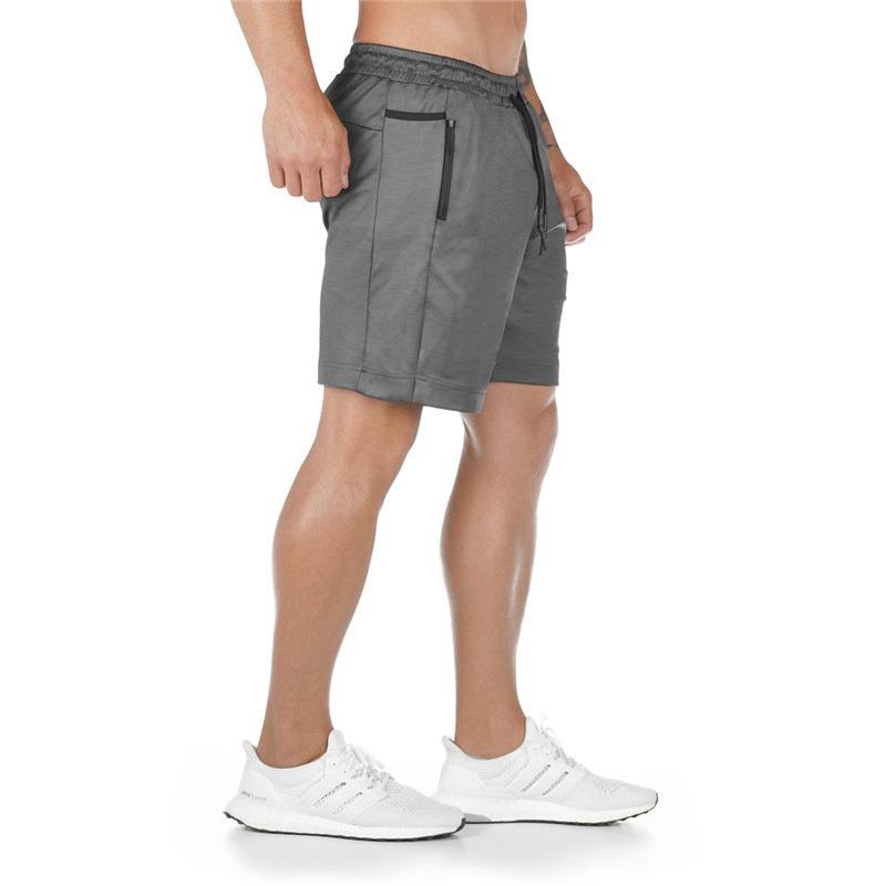 Crazy Muscle Sports Shorts Herren Mesh Schnelltrocknend Atmungsaktiv Laufhose mit Reißverschlusstasche Fünfviertelhose