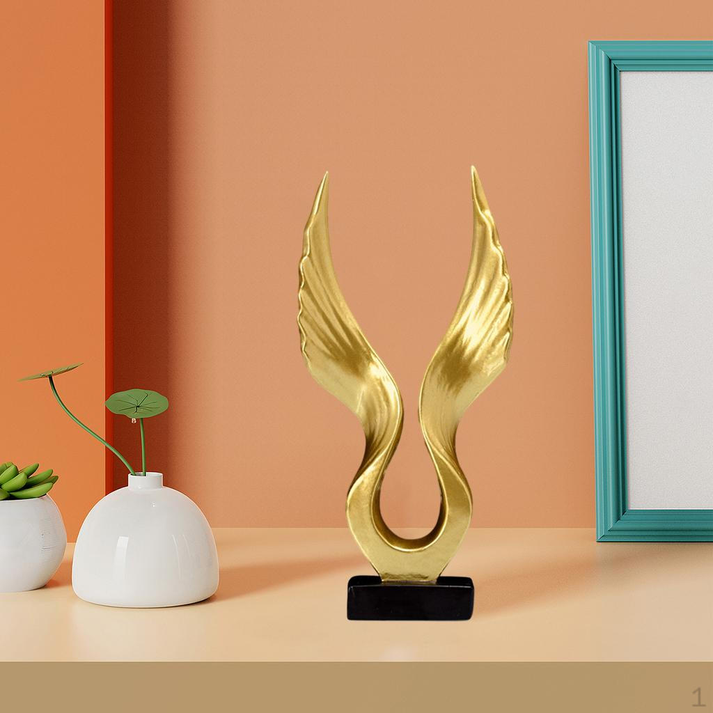 3/Angel Wing Statue Resin Figurine Sculpture Artwork Feng Shui European Style Miniature Animal Model
