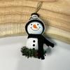 Wooden Wall Hanging Ornament Cartoon Christmas Tree Pendant Christmas Snowman Doll  Home