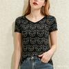 Cute Animal Pattern Women's T-Shirt Fashion V-neck Short Sleeve Tees Summer Loose Tops Daily Casual Comfortable Female Clothing