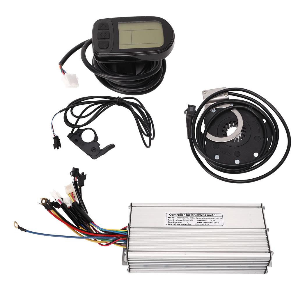 36V 48V 1500W Electric Bike Conversion Kit 35A Sine Wave Controller with Light Wire LCD5 Panel Thumb Throttle
