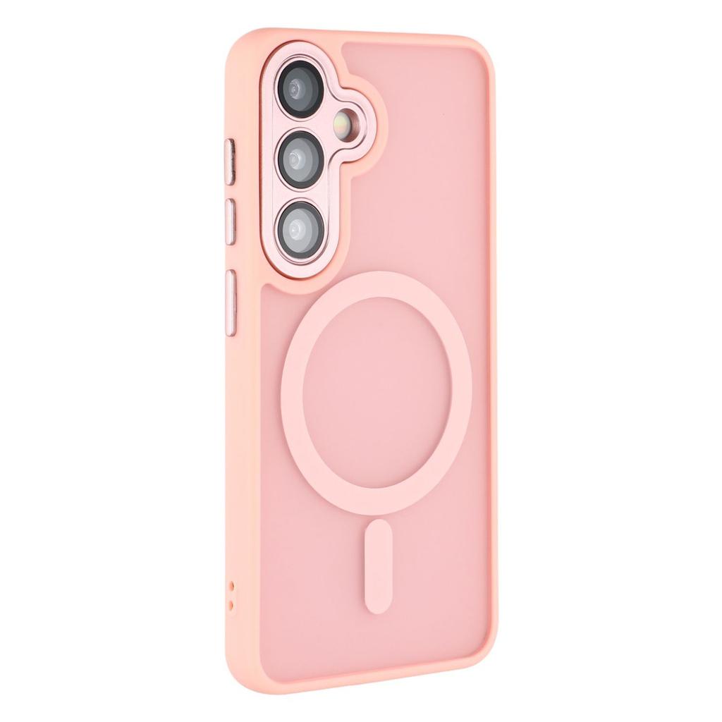 For Samsung Galaxy S25+ Magnetic Case PC + TPU Matte Phone Cover with Glass Lens Film