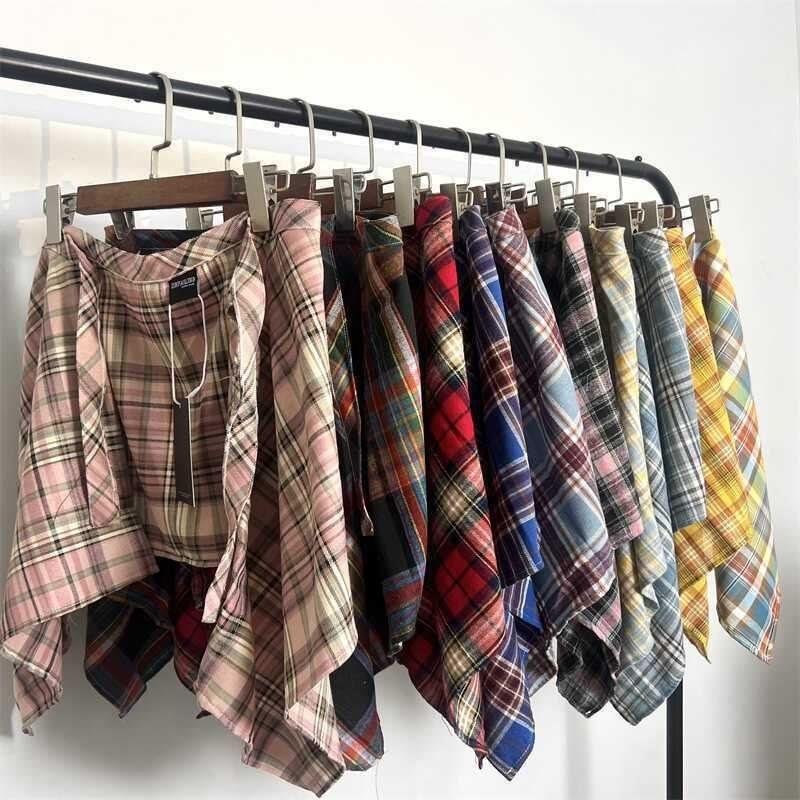 Plaid Skirt Layering Jeans - Autumn & Winter Butt-Covering Enhancement Pants