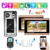 7inch WiFi Wired Video Doorbell APP Remote Video with 1 Camera 2 Monitors