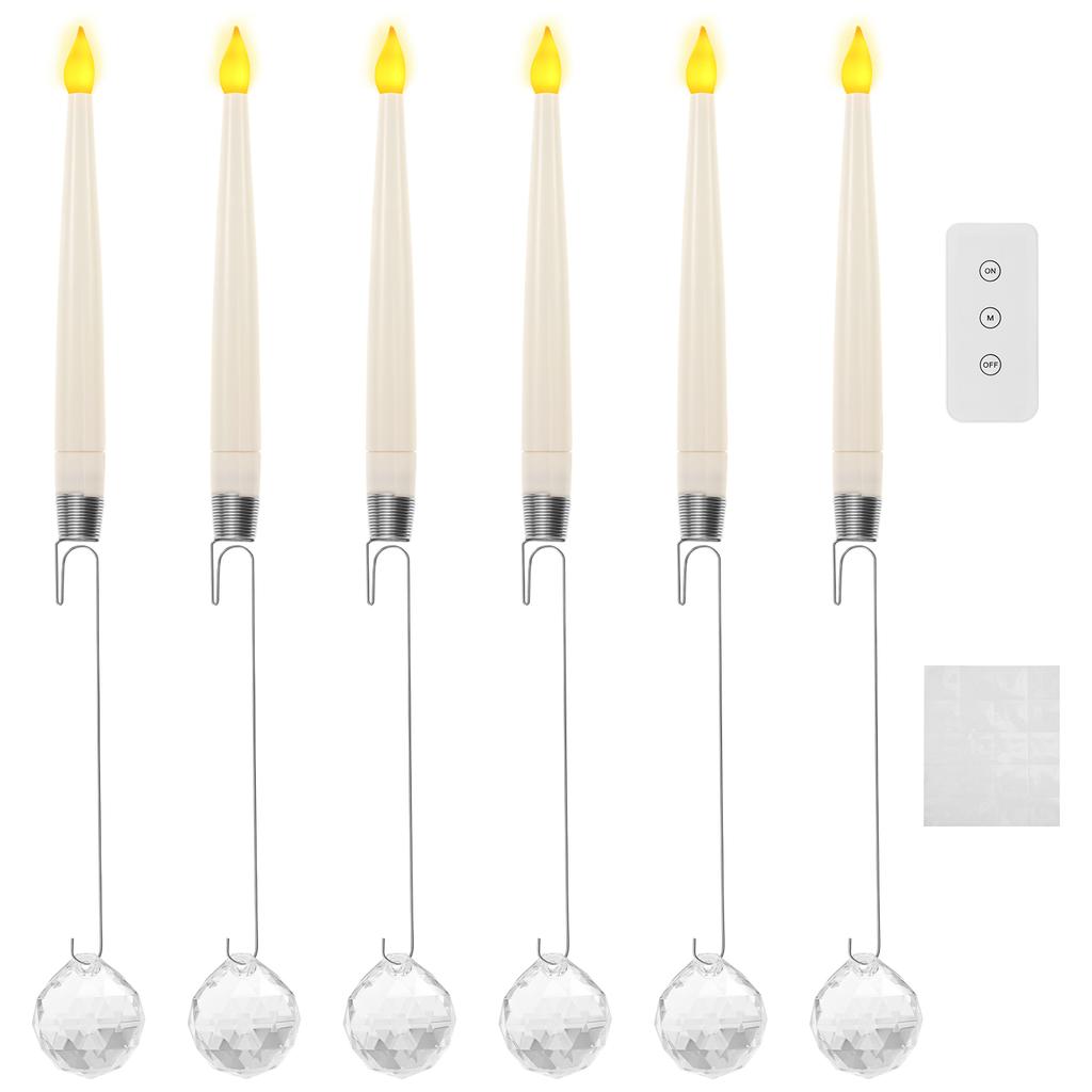 6Pcs LED Flameless Taper Candles Battery Operated Flickering Candles Family Party Holiday Home Christmas Tree Decoration Light
