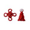 2Pcs Manicure Decoration Wide Application Easy to Apply Alloy Red Chinese Knot Nail