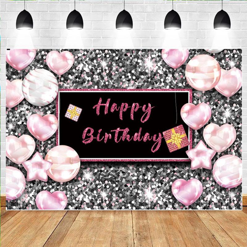 Grattis på födelsedagen Bakgrund Banner Bakgrund Tyg rekvisita Party Dekorera