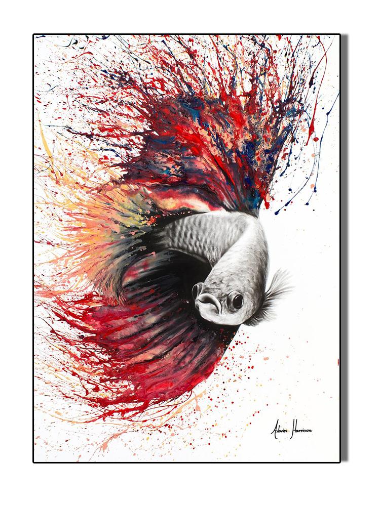 Abstract Ocean Animals Posters Canvas Painting Dancing Marlin Dolphin Fish Wall Picture Minimalist Print Livinig Room Home Decor