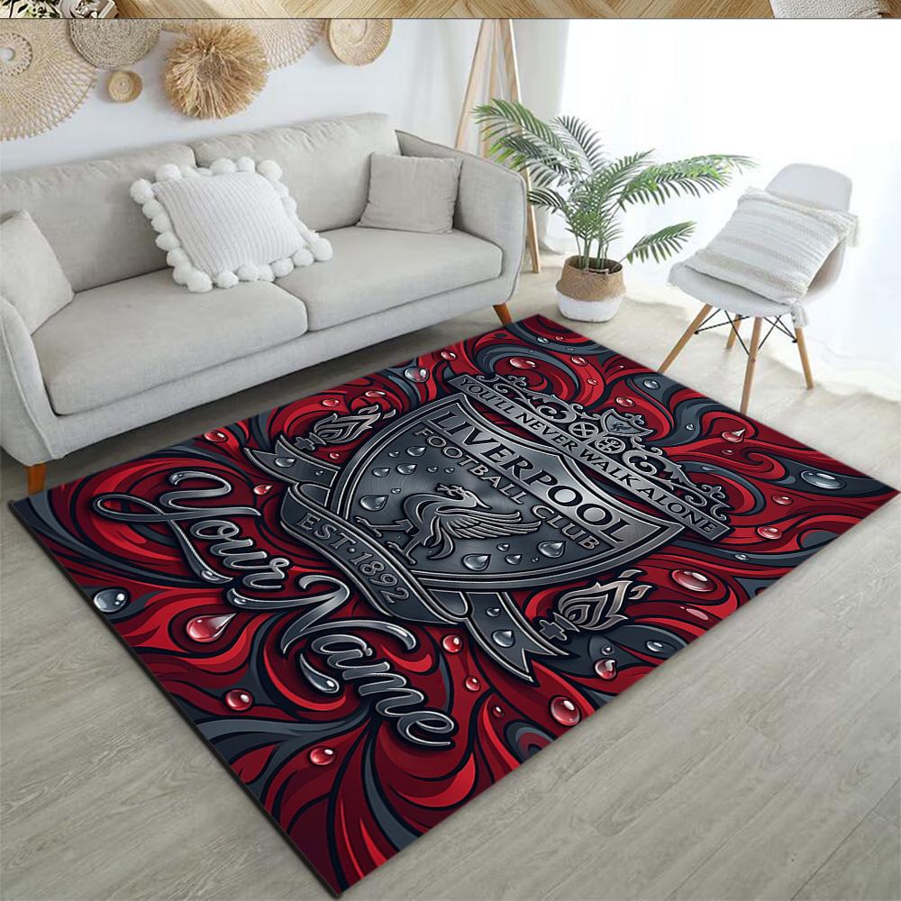 Liverpool Team Personalized Name Floor Rug Office Rug Design For Balcony Bedrooms Foyer Playrooms Antislip Carpet Office Home Decor