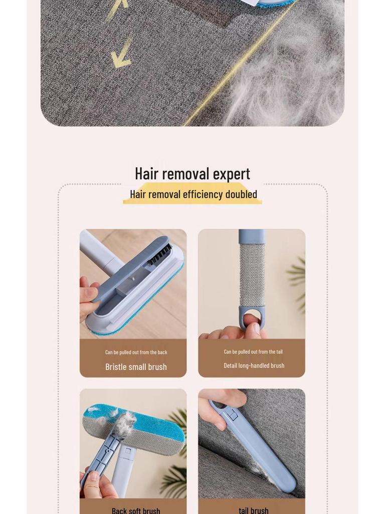 Multi-Functional Cat Hair Remover Brush for Carpets and Beds