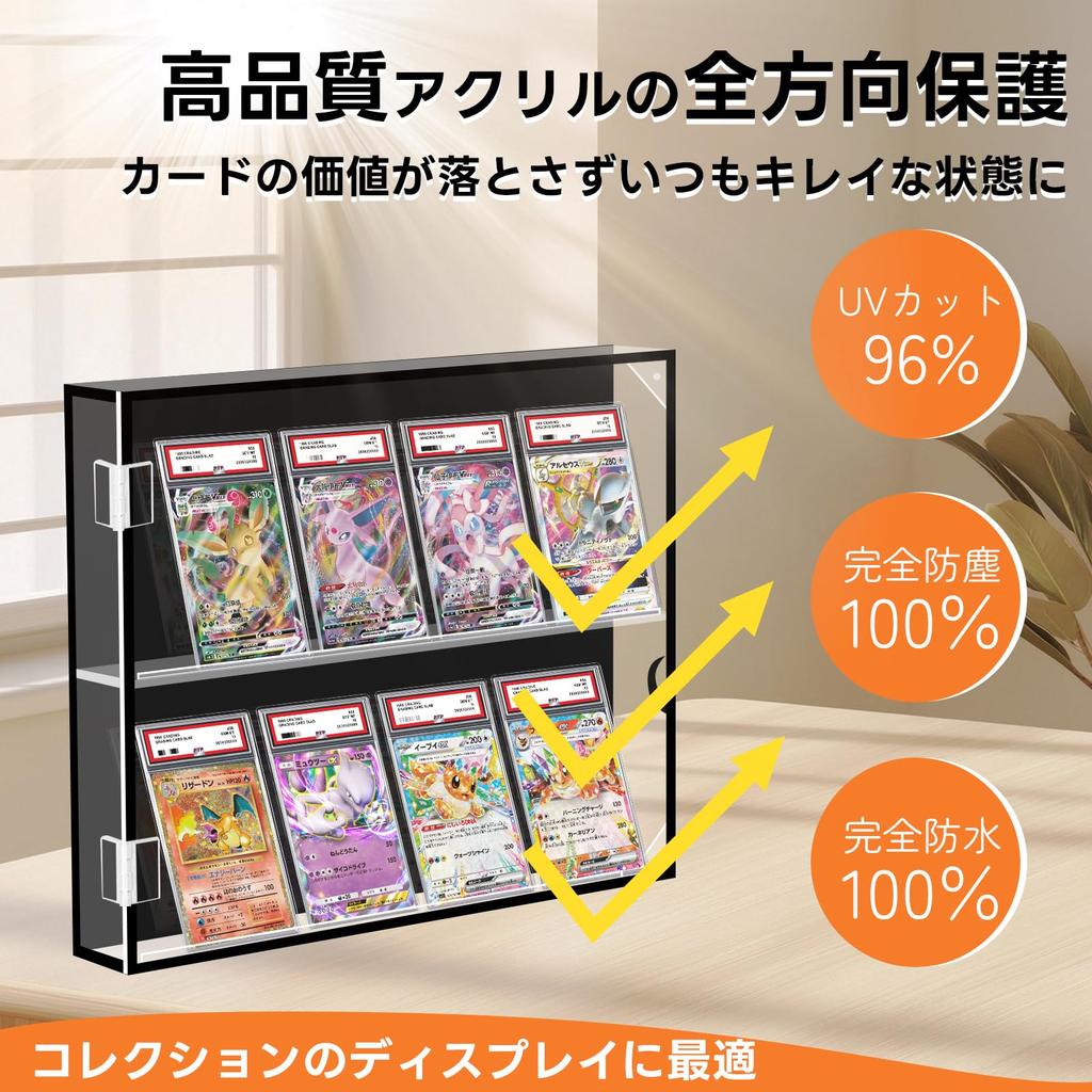 MuGaoDee Card Loader Trading Card Case Wall Mounted Card Display Case UV Protection Acrylic PSA Storage Case Magnetic Loader Screw Down Trading Card