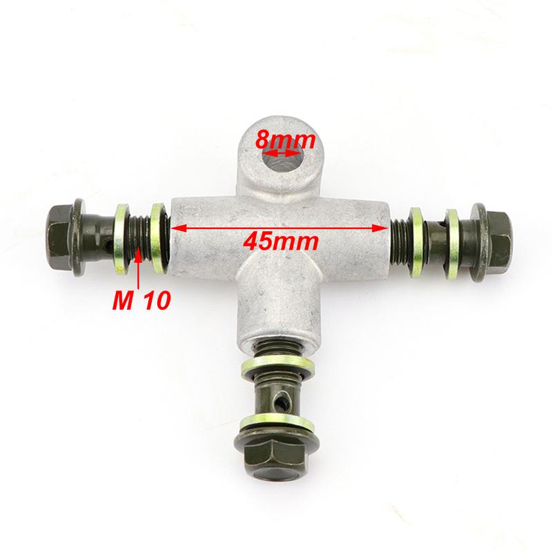 ATV Kart Hydraulic Brake Line Tee Hose Connector 3 Way T Adapter With M10x1.25 Banjo Bolt