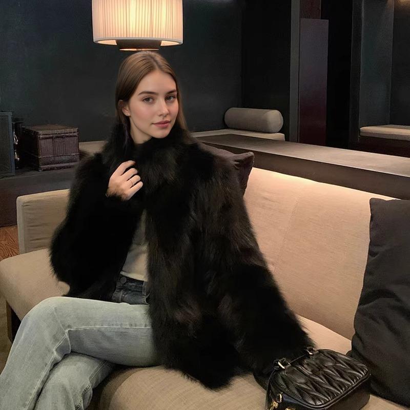 Women's Imitation Fox Fur Coat Women's Autumn and Winter Environmental Protection Fur Mid-length Fur Coat