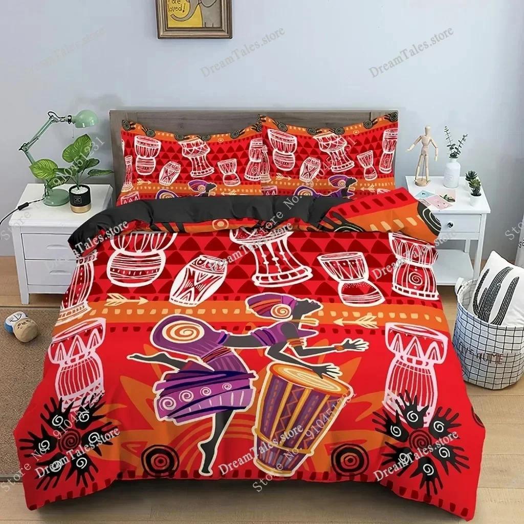 Egyptian Print Duvet Cover Set,3D Ancient Egypt Tribe Decor Comforter Cover Set for Adult Women King Size Polyester Bedding Set7