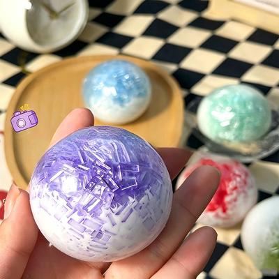 Crunchy Crushed Ice Squeeze Ball Toy TPR Shapeable Stress Relief Toy Crystal Ice Cracked Sensory Fidget Toy For Stress Anxiety