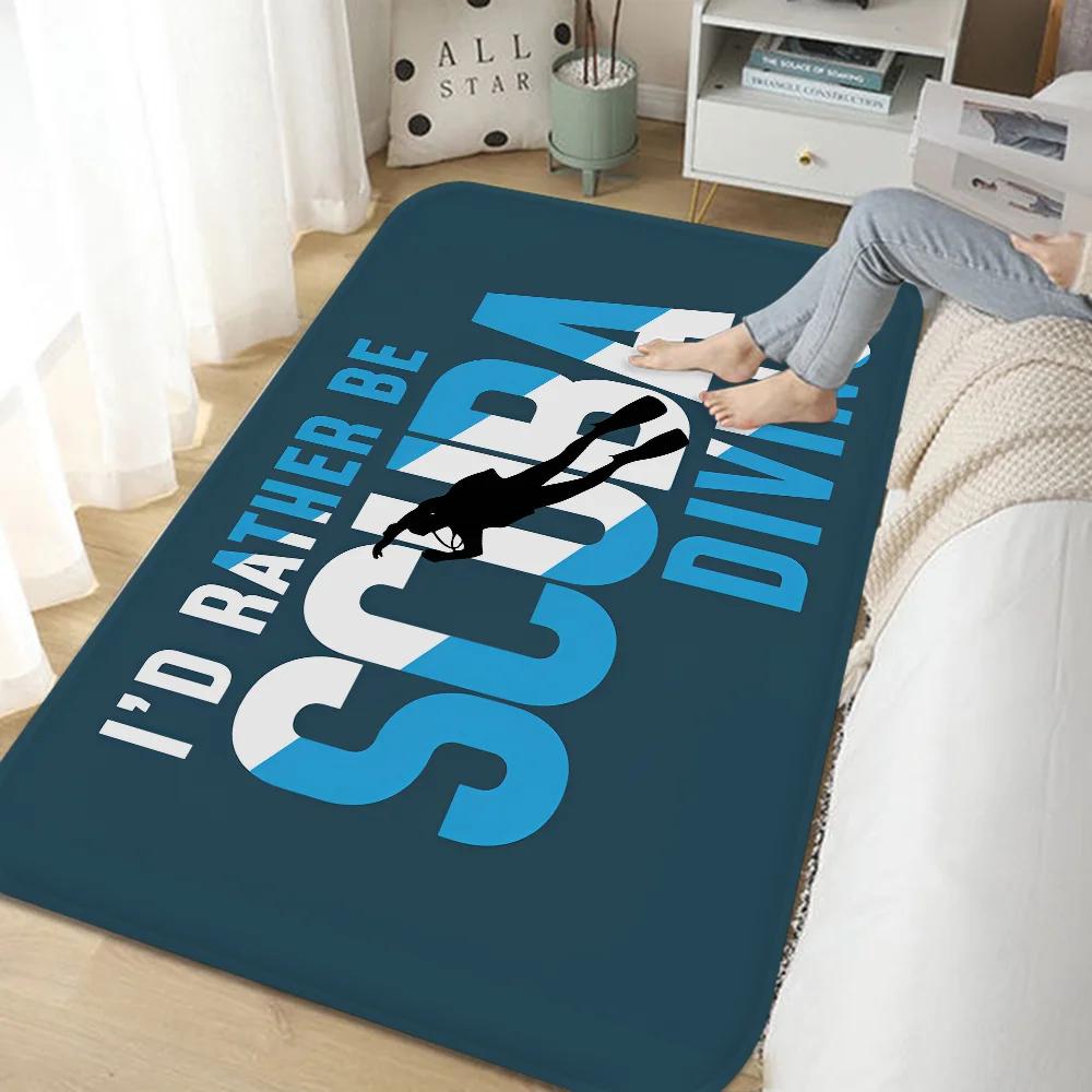 Dive Scuba Diving Entrance Door Mat Nordic Style Bedroom Living Room Doormat Home Balcony Anti-Slip Modern Home Decor