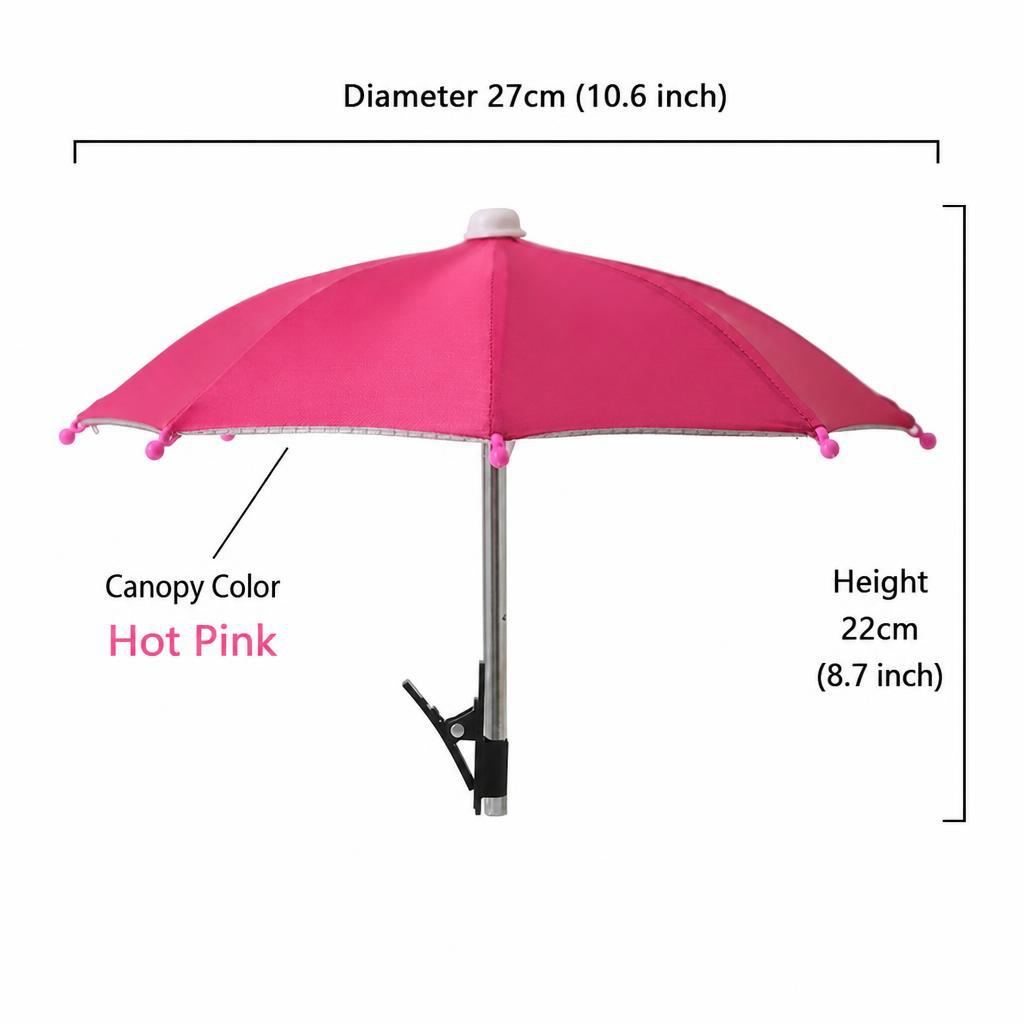 Mini Handless Umbrella Car Mobile Phone Parasol Cute Toy Umbrella with Its Own Clip Advertising Logo Customization