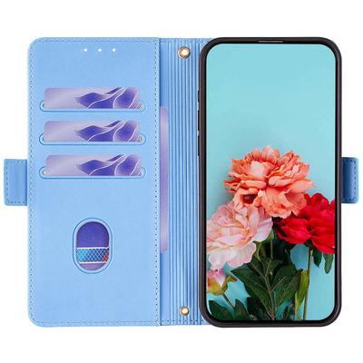 For TCL 505 Wallet Case Anti-Scratch PU Leather Card Slots Phone Cover with Straps