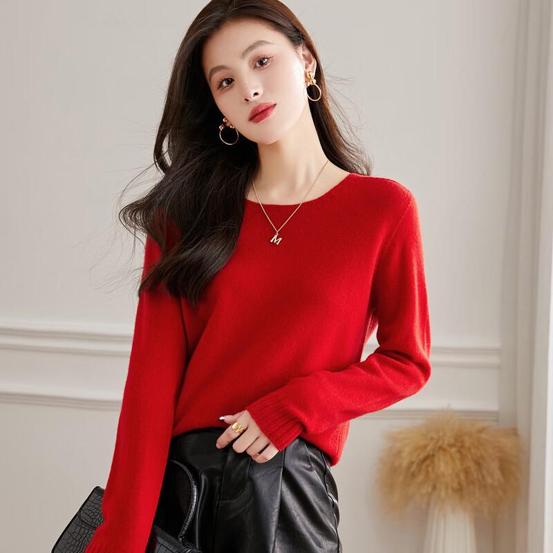 Srcr Women's 100% Lambswool Basic Knit Sweater