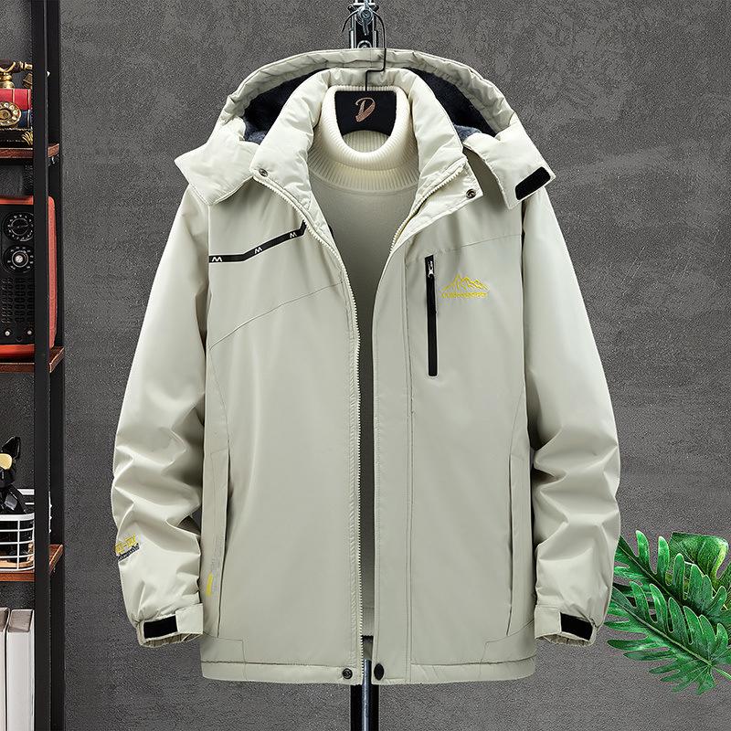 Casual Men's Cotton Jacket Hooded Windproof Winter Daily