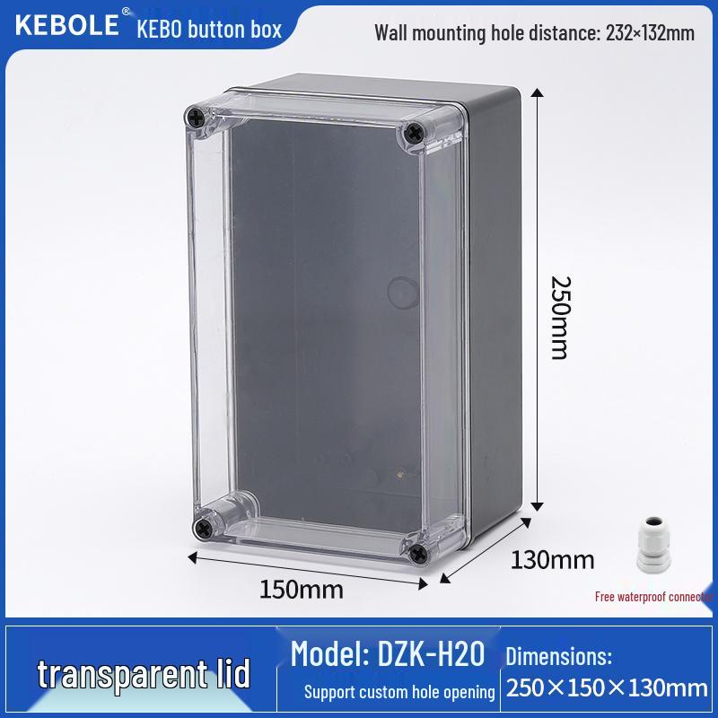 Transparent Waterproof ABS Plastic Junction Box for Indoor/Outdoor Power Supply & Monitor
