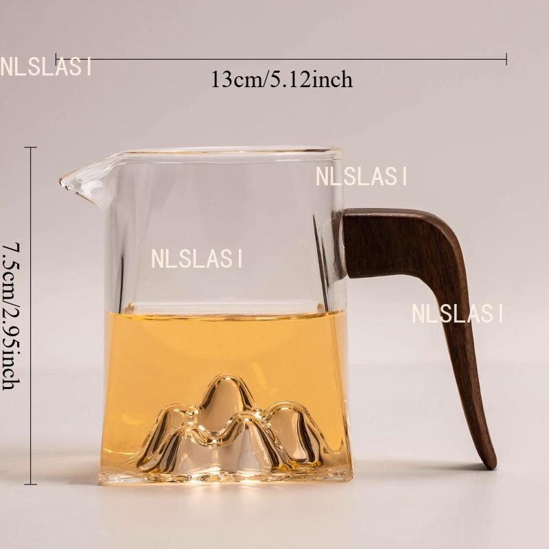 

330ml Glass Thickened Heat-resistant Fair Cup Household High-end Mountain Viewing Cup Chinese Fair Cup Tea Set for Brewing Tea 330ml