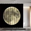 Full Moon Shower Curtain Mysterious Gray Planet Black Background Bathroom Decor Fabric Curtains with Hook 70Wx70H Inches