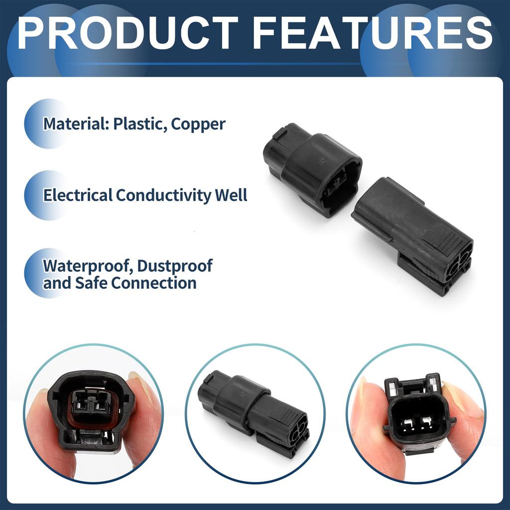 INFINAUTO 2 Pin Engine Temperature Sensor Connector Plug 2.2mm Series Female Male Wire