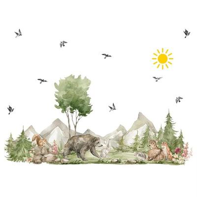 New Wildlife Rainforest Sticker Bedroom Living Room Background Wall Decoration Wall Decal